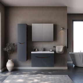 Martin Smile 85 Anthracite  MDF - Πάγκος με Νιπτήρα &amp; Καθρέπτη