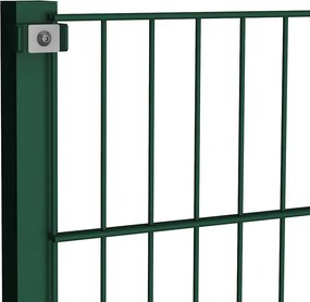 vidaXL Πάνελ Περίφραξης με Στύλους Σιδερένιο Πράσινο 1385 x 160 εκ.