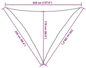 Πανί Σκίασης Ανθρακί 2,5 x 2,5 x 3,5 μ. από HDPE 160 γρ./μ² - Ανθρακί