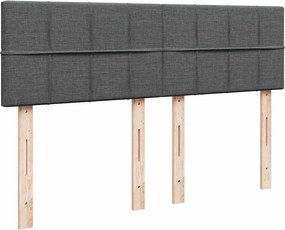 vidaXL Κρεβάτι Boxspring με Στρώμα Σκούρο Γκρι 160x200 εκ Υφασμάτινο