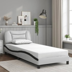 vidaXL Πλαίσιο κρεβατιού με LED χωρίς στρώμα Hvar Λευκό/Μαύρο 80x200εκ