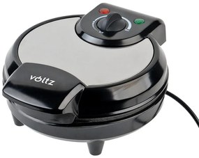 Βαφλιέρα  σε σχήμα καρδιάς Voltz V51442GA, 1300W, 5 μικρότερες βάφλες με σχήμα καρδιάς, Ρύθμιση θερμοκρασίας, Ανοξείδωτο ατσάλι / μαύρο