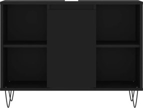 vidaXL Ντουλάπι Μπάνιου Μαύρο 80 x 33 x 60 εκ. από Επεξεργασμένο Ξύλο