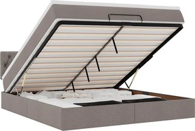 vidaXL Οθωμανικό κρεβάτι με στρώμα Taupe 180x200cm ύφασμα