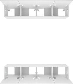 vidaXL Έπιπλα Τηλεόρασης 4 τεμ. Λευκό 80x30x30 εκ. Επεξ. Ξύλο