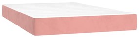 vidaXL Κρεβάτι Boxspring με Στρώμα & LED Ροζ 120x200 εκ. Βελούδινο