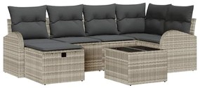 vidaXL Σετ Καναπέ Κήπου 7 pcs Ανοιχτό γκρι 234 x 124 x 85 εκ