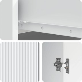 vidaXL Πλαϊνό γραφείο Λευκό 66 x 34,5 x 90 εκ Επεξεργασμένο Ξύλο