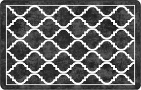 vidaXL Χαλί Πλενόμενο Μαύρο και Λευκό 190 x 300 εκ.