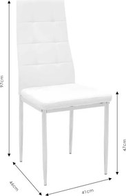 Καρέκλα Cube PU μόκα-πόδι χρωμίου 4αδα 41x46x97 εκ.