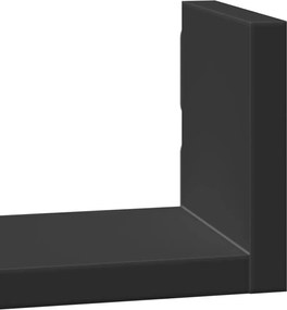 vidaXL Ράφια Τοίχου 3 τεμ. Μαύρο από Επεξ. Ξύλο