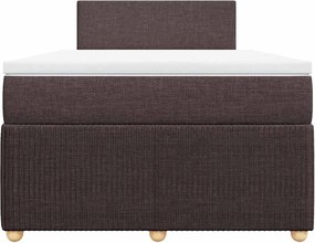 vidaXL Κρεβάτι Boxspring με Στρώμα Σκούρο Καφέ 120x190 εκ Υφασμάτινο