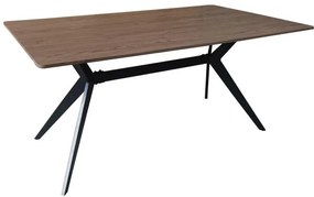 Τραπέζι Ezali καρυδί mdf με μαύρα μεταλλικά πόδια 160x90x75εκ 160x90x75 εκ.