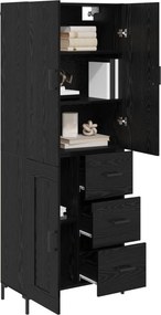 VidaXL Highboard Μαύρη Οξυά 69,5 x 34 x 180 εκ. Επεξεργασμένο Ξύλο