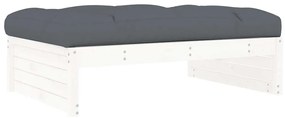 vidaXL Υποπόδιο Κήπου Λευκό 120 x 80 εκ. από Μασίφ Ξύλο Πεύκου