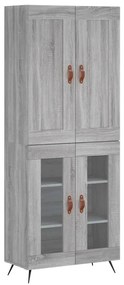 vidaXL Ντουλάπι Γκρι Sonoma 69,5 x 34 x 180 εκ. Επεξεργασμένο Ξύλο
