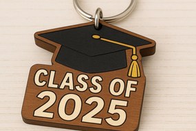 Intra απο ξύλο plywood 3mm-4mm πάχος - Μπρελόκ Class of 2025 Graduation Keychain Δίασταση 4x4 cm INTRAFABR-120897291