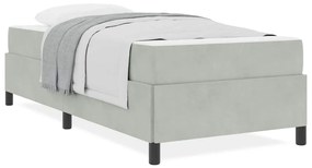 vidaXL Σκελετός Κρεβατιού με στρώμα Ανοιχτό γκρι 90 x 190 cm ύφασμα