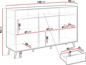 Μπουφές TEMERRA 3D 3SZ-Mpez