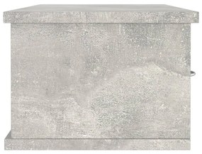 Ράφι Τοίχου με Συρτάρια Γκρι Σκυροδ. 88x26x18,5 εκ. Μοριοσανίδα - Γκρι