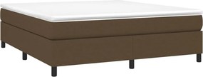 vidaXL Κρεβάτι Boxspring με Στρώμα Σκούρο Καφέ 180x200 εκ Υφασμάτινο