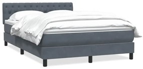 vidaXL Κρεβάτι Boxspring με Στρώμα Σκούρο Γκρι 160x210 εκ. Βελούδινο