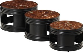 vidaXL Τραπέζια Μπαρ Σχήμα Ντραμς 3Τεμ. από Μασίφ Ανακυκλωμένο Ξύλο