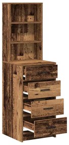 vidaXL Highboard Παλαιό ξύλο 40 x 41 x 135 εκ. Επεξεργασμένο ξύλο