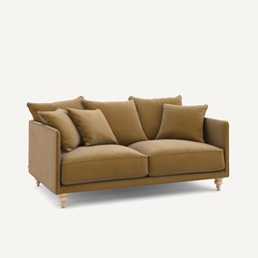 Καναπές 3 θέσεων compact από λινό βελούδο, LAZARE