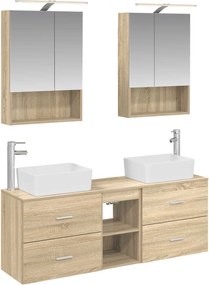 vidaXL Σετ Επίπλων Μπάνιου 5 pcs Sonoma Δρυς