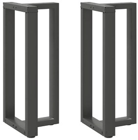 Πόδια Τραπεζιού Μπαρ σε Σχήμα Τ, 2 τεμ. Ανθρακί 50x35x(90-91) εκ. Ατσάλι