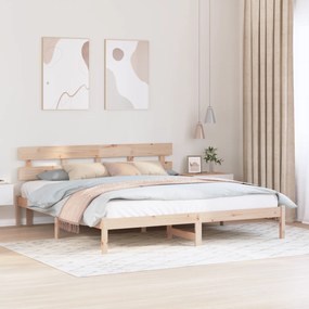 vidaXL Κρεβάτι με κεφαλάρι 200x200 εκ Μασίφ ξύλο πεύκου