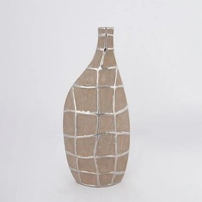 Βάζο Κεραμικό 752-20380 15x8.5x35cm Brown-Silver Estheti Home Ceramic