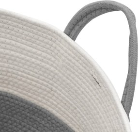 vidaXL Καλάθι Αποθήκευσης Γκρι και Λευκό Ø51 x 33 εκ. Βαμβακερό