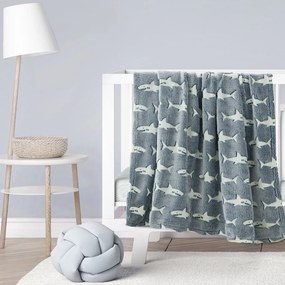 Φωσφοριζέ Κουβέρτα Fleece Αγκαλιάς (80x110) Kocoon Baby Sharky