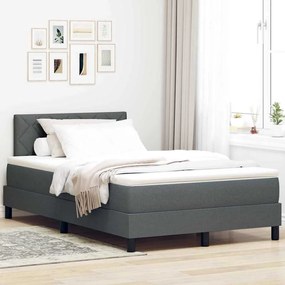 vidaXL Κρεβάτι box spring με στρώμα Σκούρο γκρι 120 x 200 cm ύφασμα