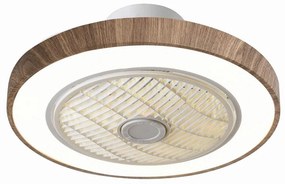 Lineme Ανεμιστήρας Οροφής Φ50cm DC17w Με Φως LED 41w Και Τηλεχειριστήριο Aurora Λευκό-Σκούρο Φυσικό 02-00190