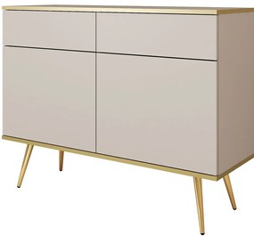 Μπουφές Oro KSZ107_Bz_GL 107x39x85cm Beige-Gold Μελαμίνη,Μέταλλο