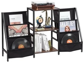 VEVOR 3-Tier Record Player Stand Metal Vinyl Record Stand up to 280 Album Black