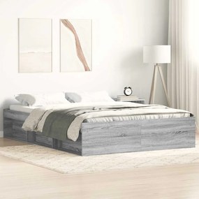 vidaXL Πλαίσιο Κρεβατιού Γκρι Sonoma 120x200 εκ.