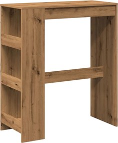 vidaXL Τραπέζι Μπαρ με Ράγες Δρυς 90x40x103,5 εκ. Επεξεργ. Ξύλο