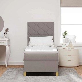 vidaXL LED Κρεβάτι με βάθρο με στρώμα Taupe 80 x 200 cm ύφασμα