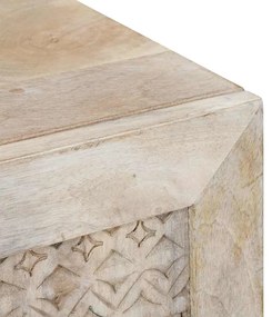 vidaXL Ντουλάπι TV με συρτάρι Λευκό 105 x 33 x 46 εκ Μασίφ ξύλο μάνγκο