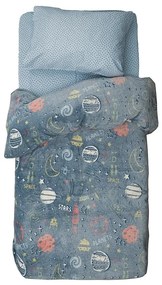 Κουβέρτα Παιδική Nebula Φωσφοριζέ Grey Palamaiki Ημίδιπλο 160x220cm Flannel.Sherpa