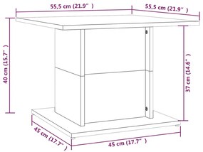 Τραπεζάκι Σαλονιού Καπνιστή Δρυς 55,5x55,5x40 εκ. Επεξεργ. Ξύλο - Καφέ