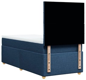 vidaXL Κρεβάτι Boxspring με Στρώμα Μπλε 100 x 200 εκ. Υφασμάτινο