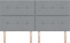 vidaXL LED κεφαλάρι με LED ταινίες φωτός Ανοιχτό γκρι 180 cm ύφασμα