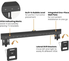 BRATECK επιτοίχια βάση τηλεόρασης LED-1948, 43-100", έως 75kg, ultra slim, fixed