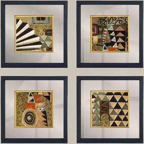 Κάδρα (Σετ 4Τμχ) 977ALP4112 32x32cm Multi Wallity Τετράγωνοι Wood, Glass