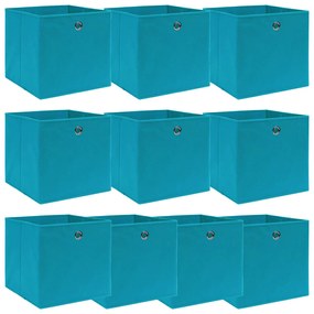 Κουτιά Αποθήκευσης 10 τεμ. Γαλάζια 32 x 32 x 32 εκ. Υφασμάτινα